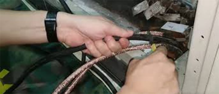 Manually strip the wires