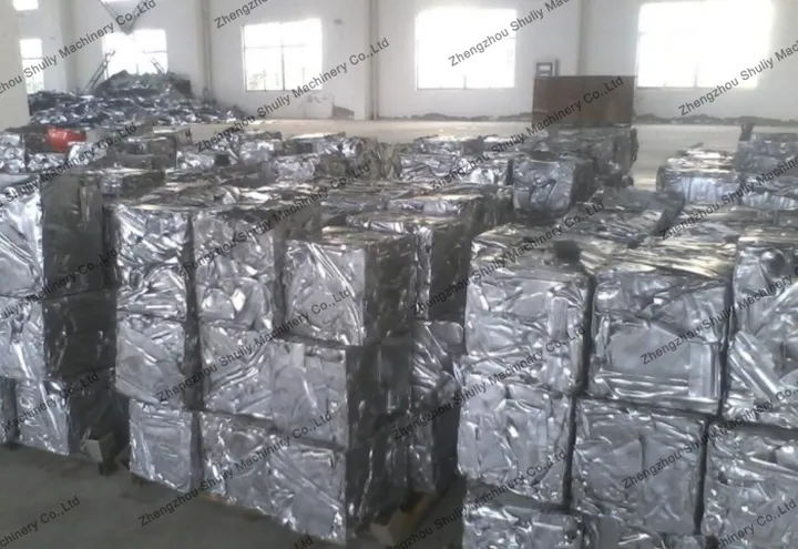baled metal scrap briquettes