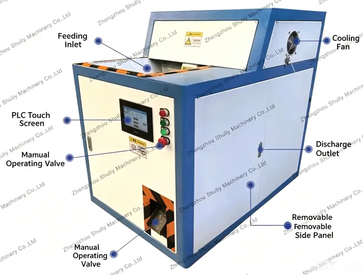 metal chips compression machine structure