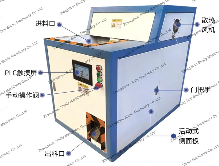metal chips compression machine structure