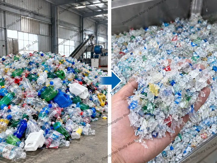 plastic waste to reusable plastic flakes